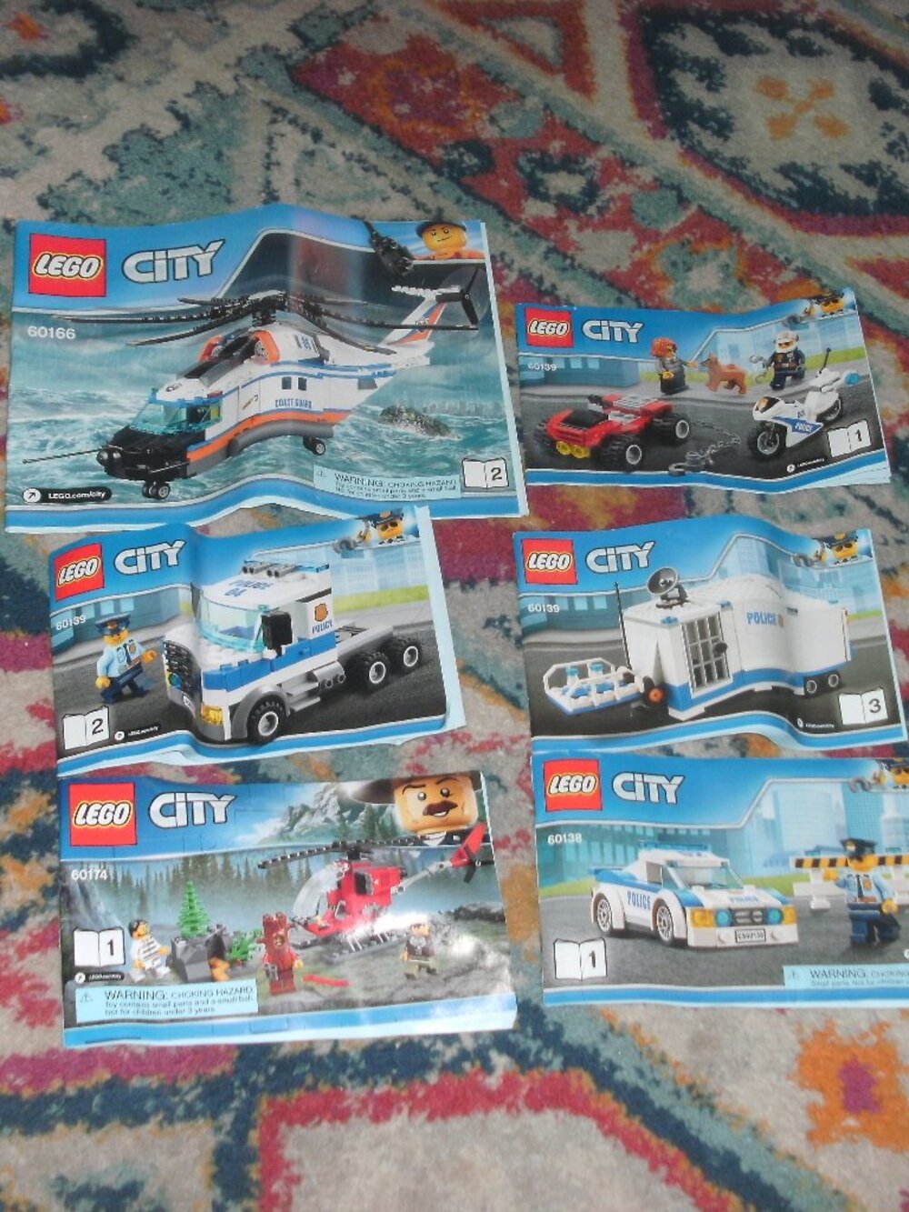 Lot of 6 LEGO CITY Instructions Directions Manuals 60174 ~ 60138 ~ 60139 ~ 60166